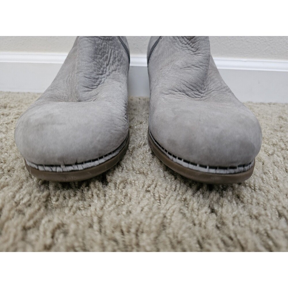 Dansko Hartley Womens EU 40 Grey Leather Buckle Side Zip Heel Ankle Booties - Picture 5 of 7